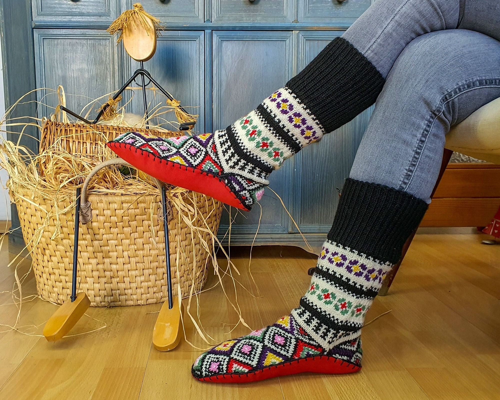 Pakistan Gewoon zomer FairTrade traditionele slipper sokken met lederen zool Fair - Etsy België