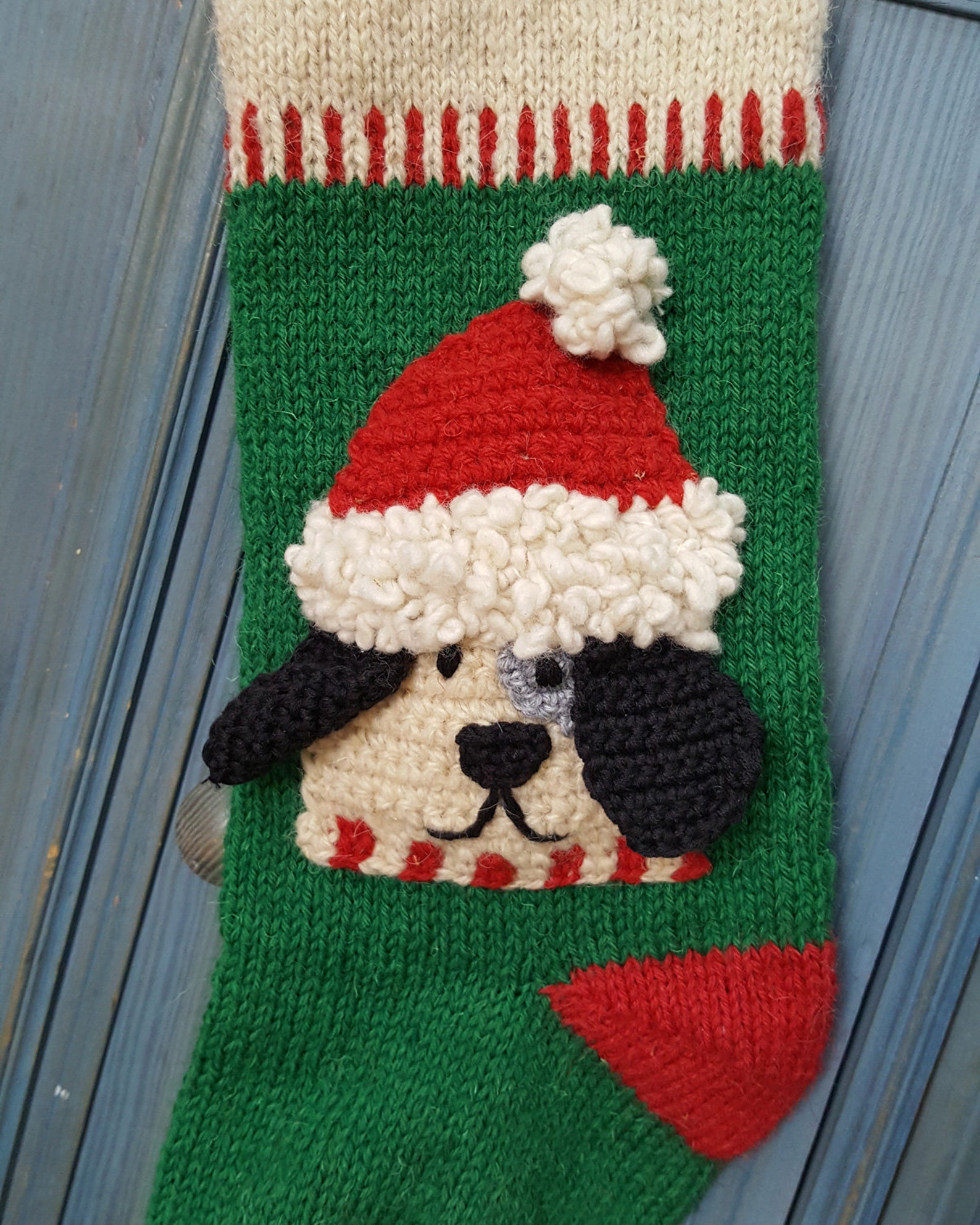 Custom Dogs Christmas Stocking Personalized Knitted Christmas Etsy
