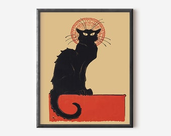 スタンラン作「二匹の猫」1910年ファインアートプリント：ヴィンテージ