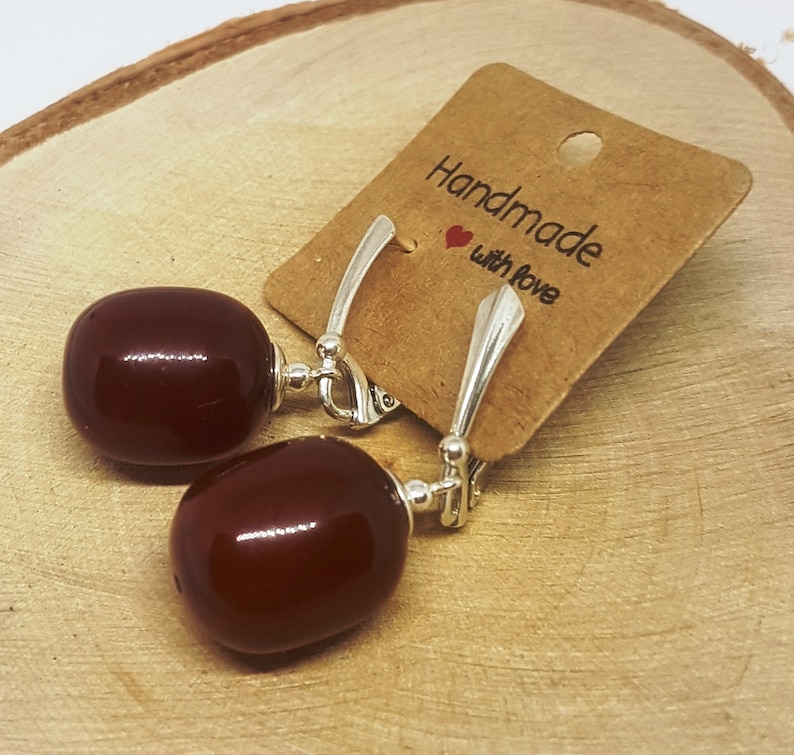 Baltic amber earrings Sterling silver earrings Gemstone beads Amber beads Butterscotch amber Natural stone Stone earrings Amber with silver