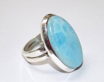 Larimar Ring in .925 Sterling Silver