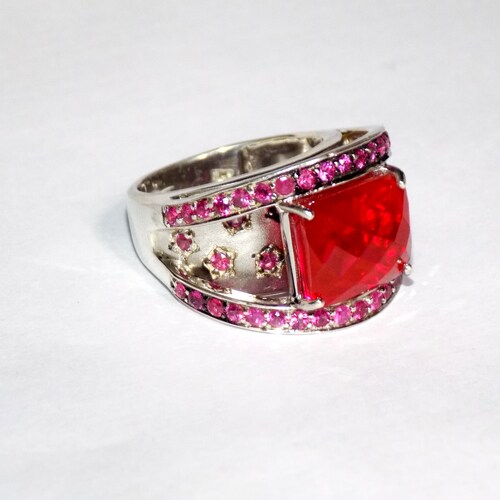 Rubellite Ring in .925 Sterling Silver With Center Stone Pink shops QUartz