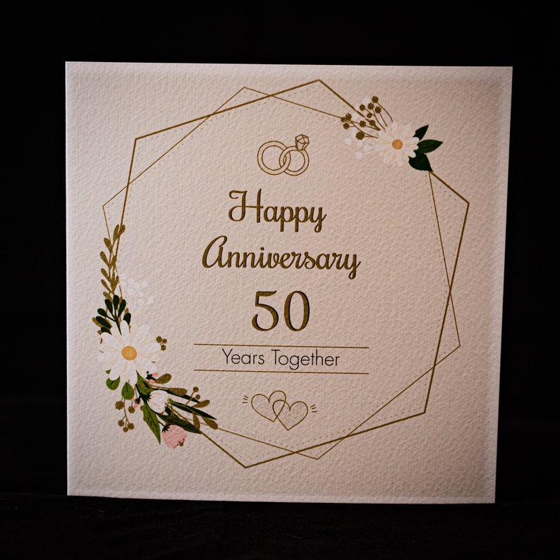 Golden Wedding Anniversary Card ANN503 - Etsy