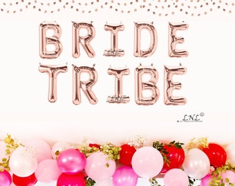 Bride Tribe balloons - gold silver Mylar foil letter balloon banner kit, gold balloons, wedding, hen party, hen party balloons, diamond ring