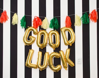 Good Luck Rose Gold balloons | gold | silver mylar foil letter balloon banner, gold balloons,good bye, hen do, party balloons, holiday