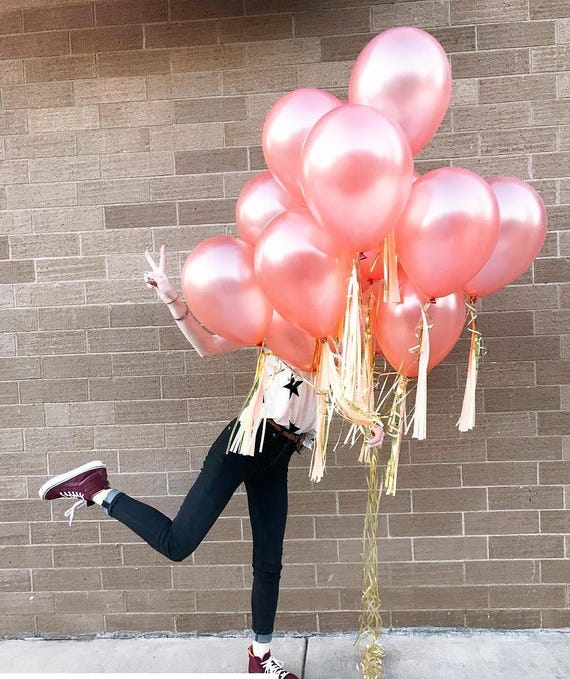 Rose Gold Balloons 16 Latex Balloons Wedding Birthday 1st Birthday Wedding Balloons Engaged Bride To Be Ceiling Balloons
