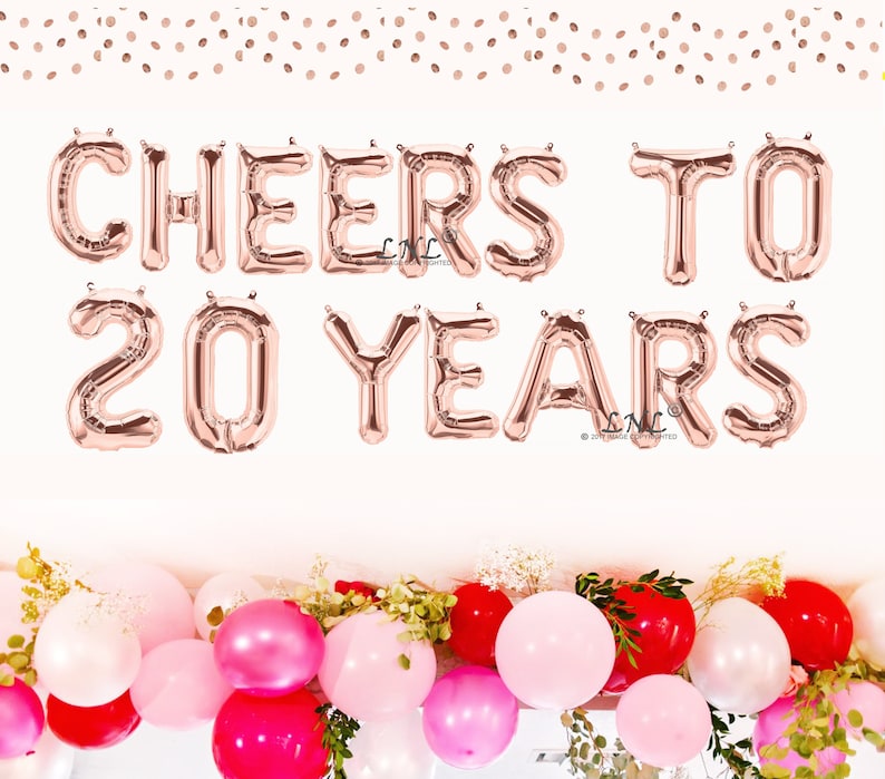 gold gold balloons silver mylar foil letter balloon banner party balloons cheers birthday Cheers To 20 Years Rose Gold balloons