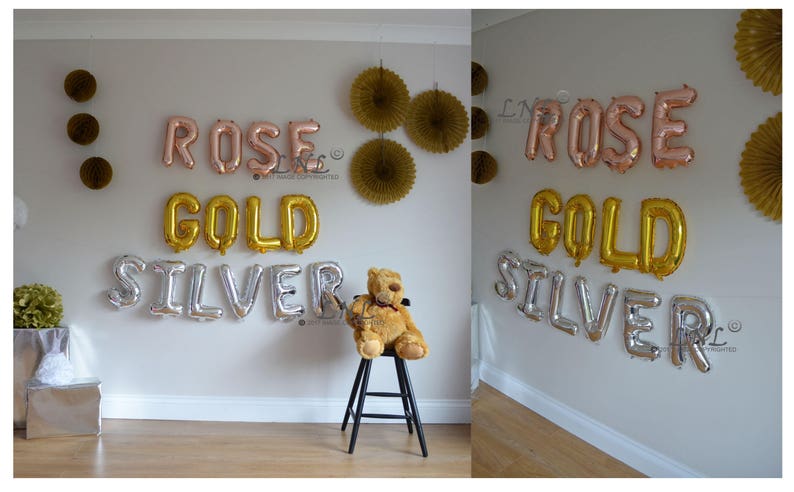 Rose Gold Balloon, Custom Name, Custom, 16 Rose Gold Letter & Number balloons, Balloons Garland, Rose Gold, Birthday Balloons image 5