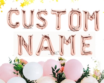 Rose Gold Balloon, Custom Name, Custom, 16" Rose Gold Letter & Number balloons, Balloons Garland, Rose Gold, Birthday Balloons