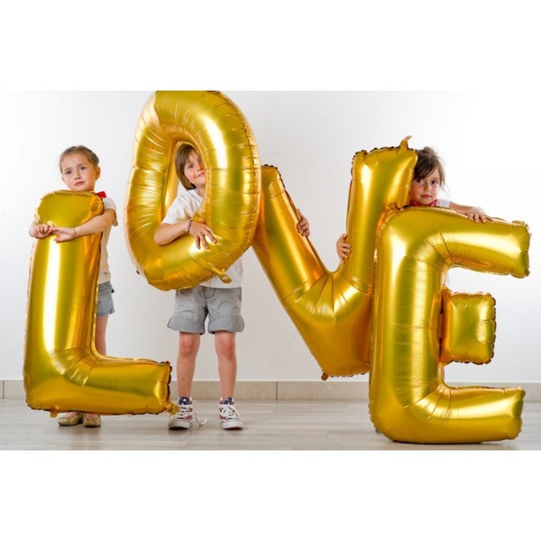 LOVE Giant Balloon, Giant Foil Balloon, Wedding Balloon, Foil Balloon, Gold Balloon, Love, 40", 40 inches