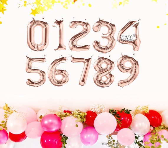 carta número personalizado globos de cumpleaños Globos de Oro Rosa salud a 30 años