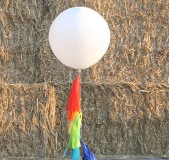 White Wedding Balloons DIY KIT tassel tail Balloon 36 inc 3ft 