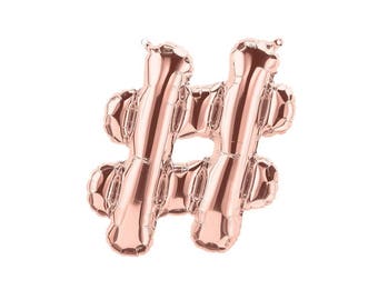 Rose Gold Balloon, # Shape Balloon, 16 inch balloons, letter balloons, Hashtag, gold, silver, party balloons