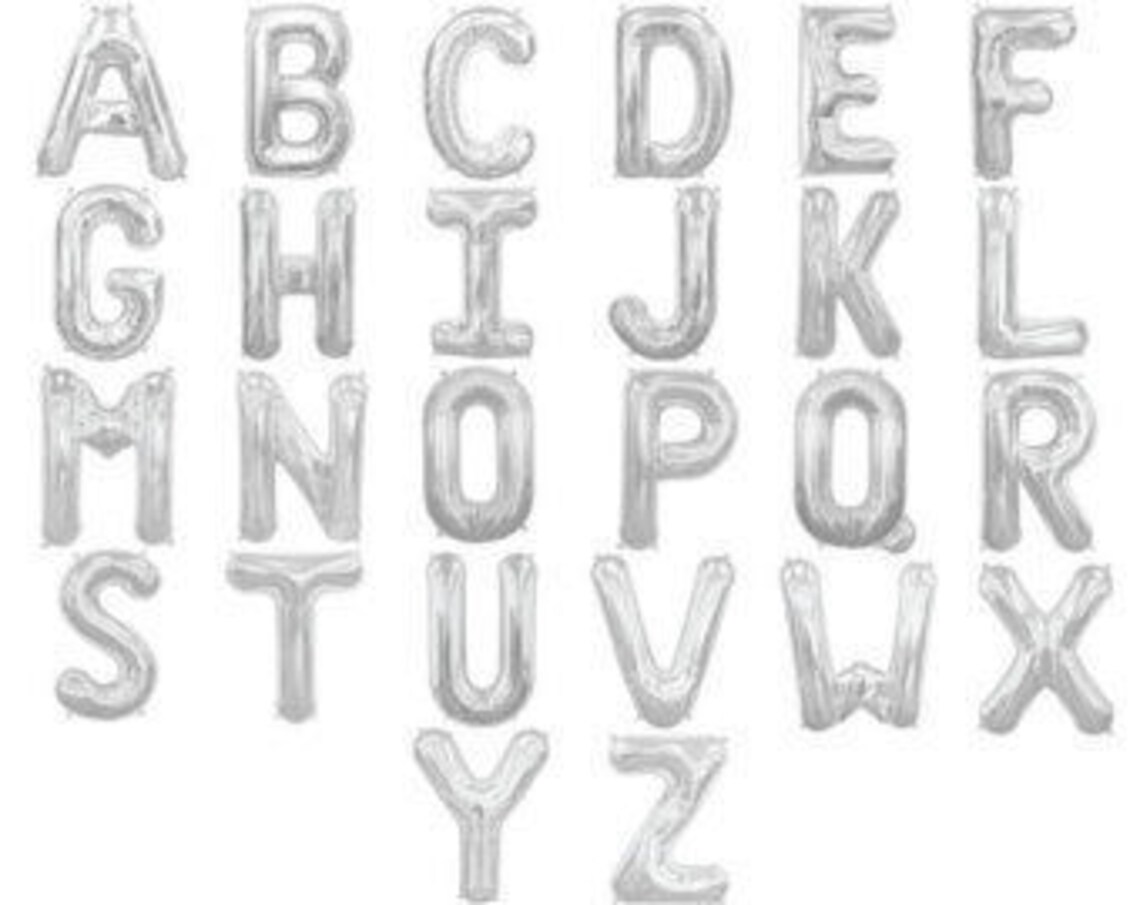 Letter Balloon 40 Giant Gold Balloon Silver Etsy