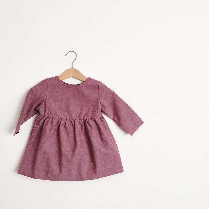 Girls Long Sleeve Dress Purple Girls Dress Plum Girls Dress Etsy