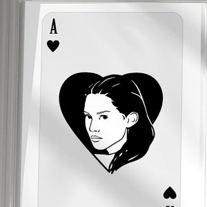 Ritratto personalizzato Carta Asso di Cuori Carta da Poker Personalizzata Arte Murale, Download Digitale, Arte Murale alla Moda Preppy Stuff Arte Stampabile