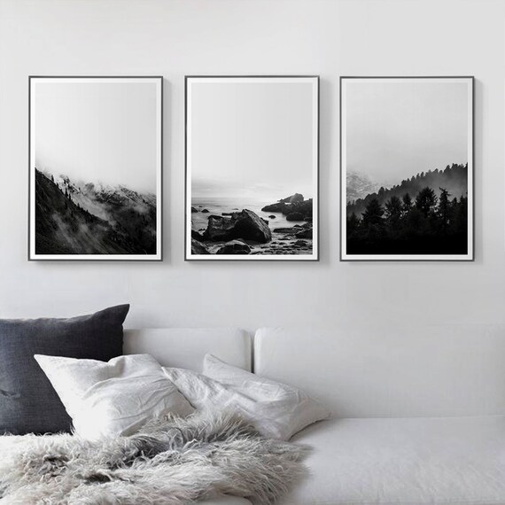 Photography Prints 3 Piece Wall Art Black And White Gallery Etsy