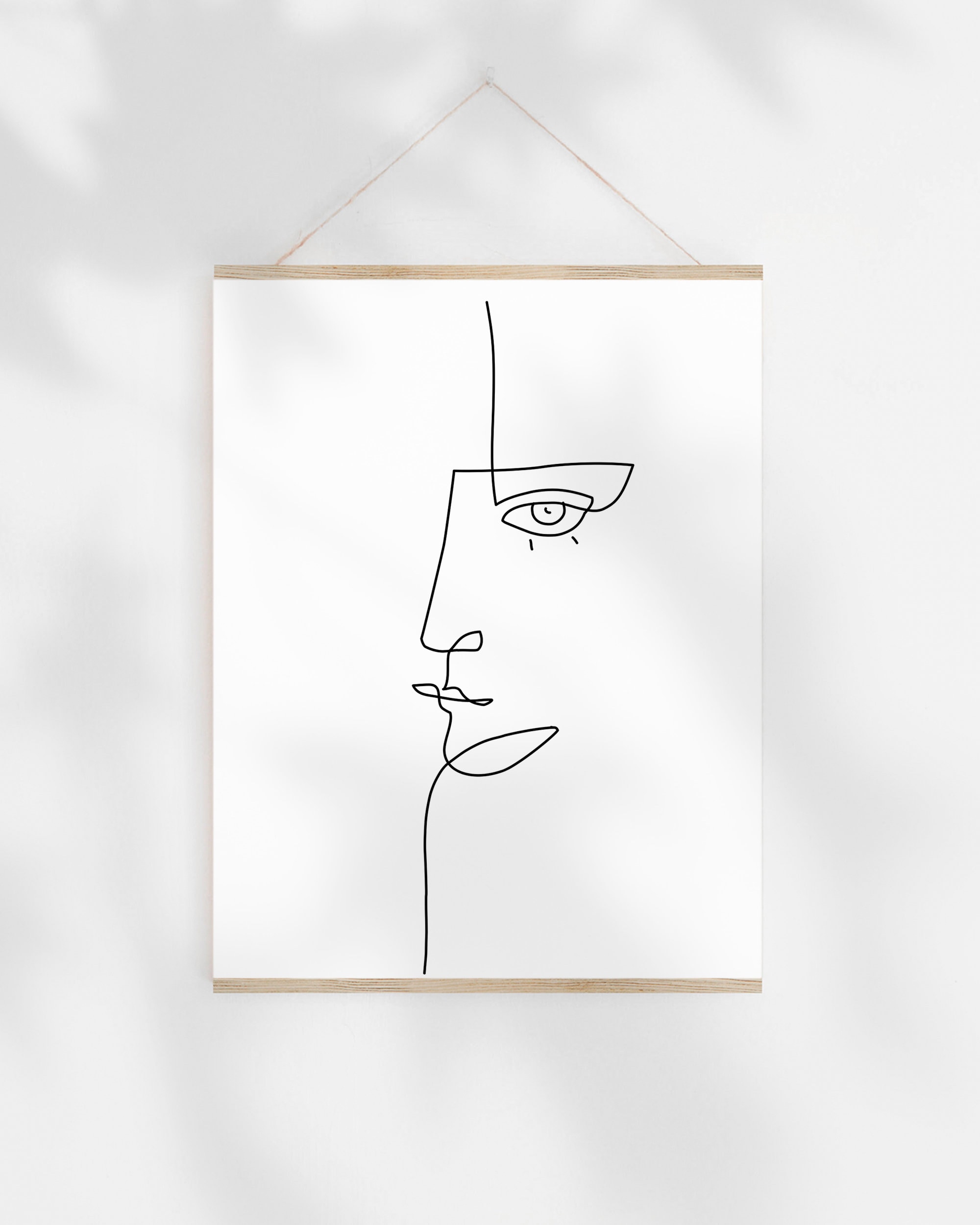 One Line Drawing Abstract Face Print, Continuous Line Art Print, Modern  Minimalist Art Sketch Printable Original Artwork Downloadable Art