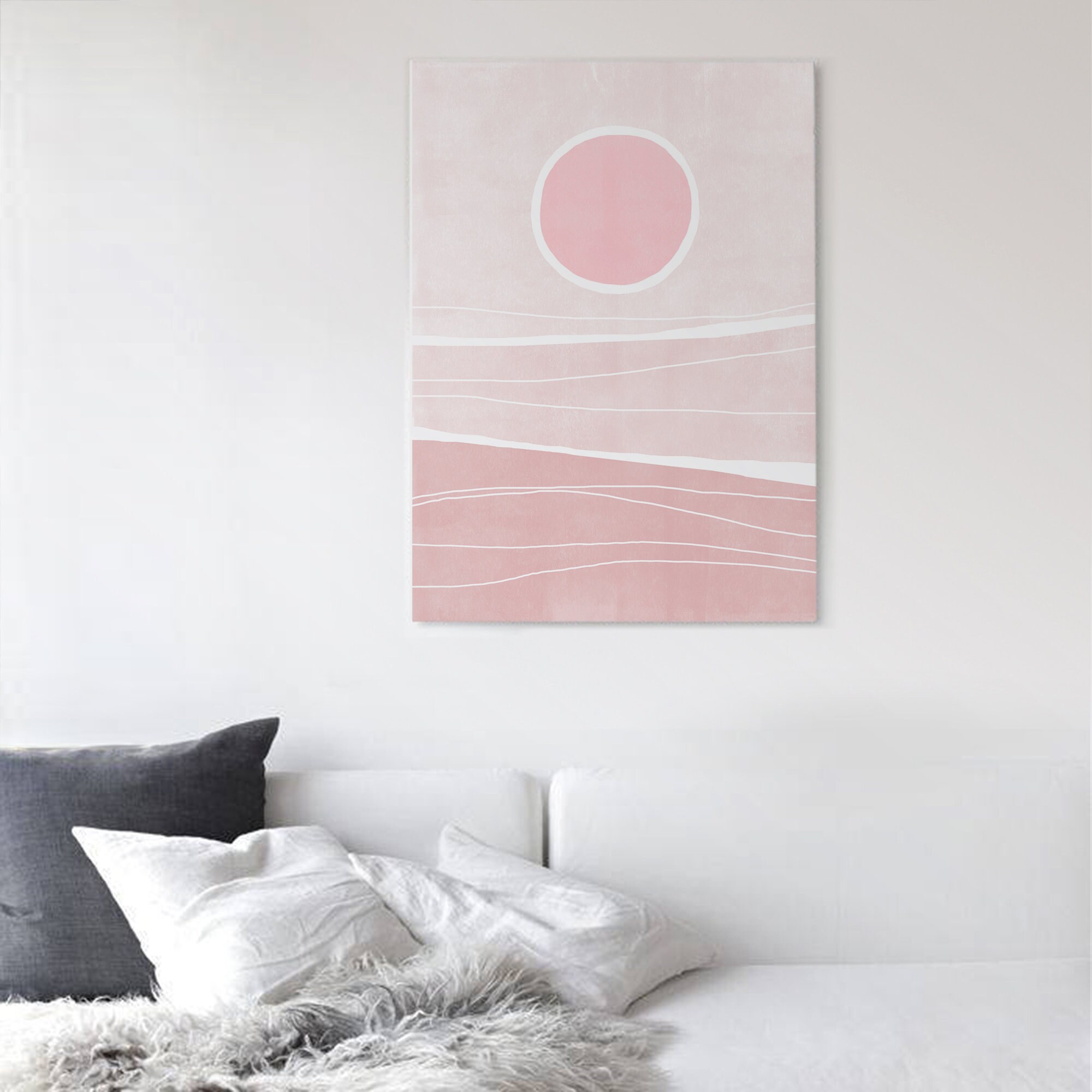 Pastel Pink Abstract Landscape Art Print Printable Desert | Etsy
