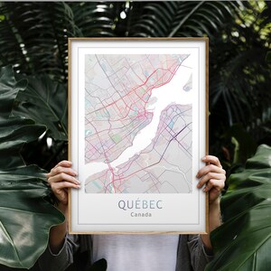 Quebec Map Print Living Room Wall Decor Printable Wall Art Scandinavian Prints Apartment Decor Custom City Map Art Quebec Canada Gift