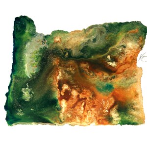 Impression de la topographie de l’Oregon