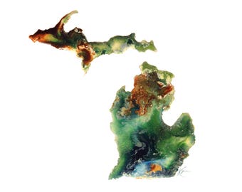 Michigan Topography Print