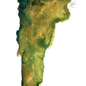 Vermont Topography Print