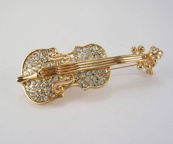 Joan Rivers Violin Pin 2 w Box pouch & Romance card | Etsy