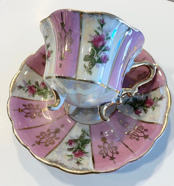 Vintage Floral  English Bone Chine Cup and Saucer… - image 2