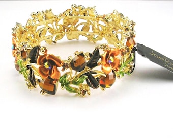 Joan Rivers KOPER armband met hartjes en bloemen gemiddeld