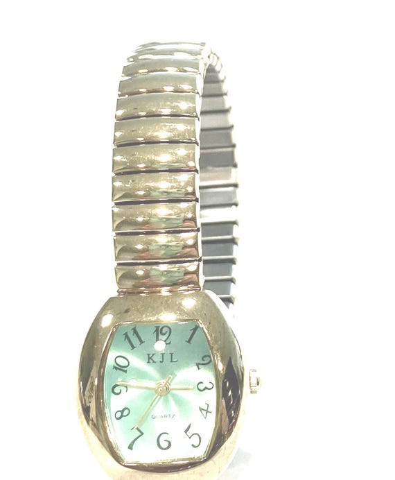 Kenneth Jay Lane Green Face Watch tone 1/2'