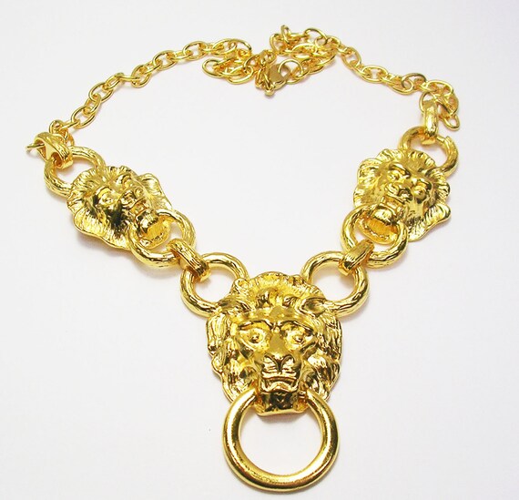 Kenneth Jay Lane Lion Head Necklace 18 