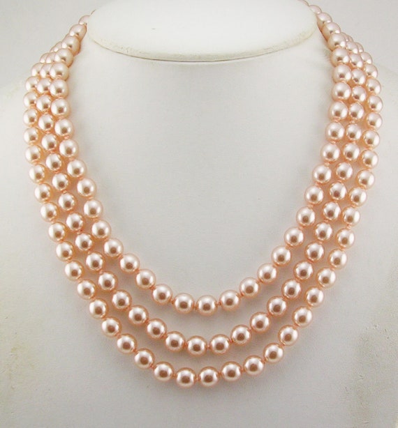 Jackie Kennedy Variation of Classic Triple Strand Faux Pearl | Etsy