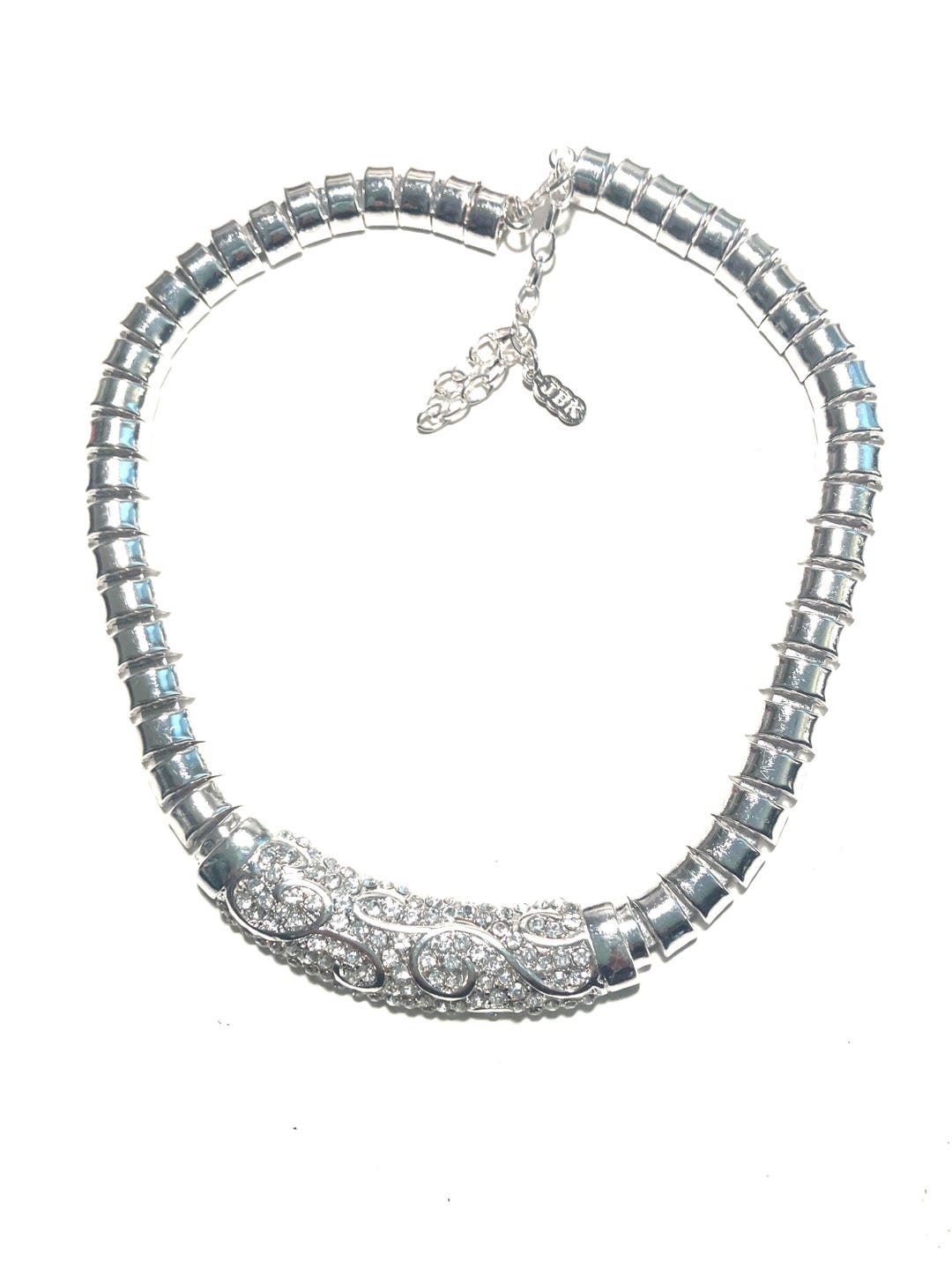Jackie Kennedy Crystal Swirl Necklace 16