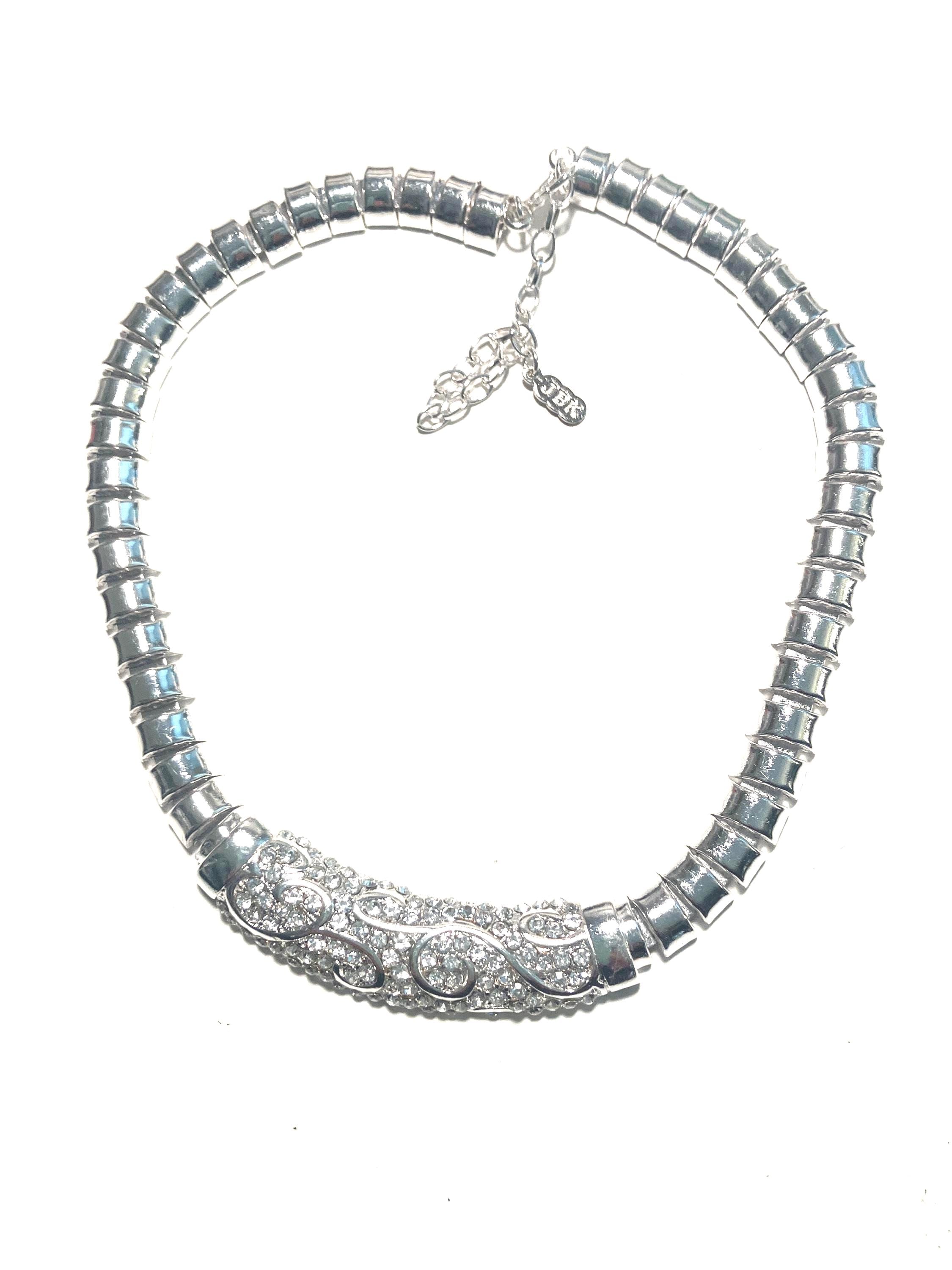 Jackie Kennedy Crystal Swirl Necklace 16