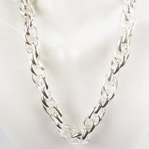 Kenneth Jay Lane Chain Link Necklace  20&quot; silver tone