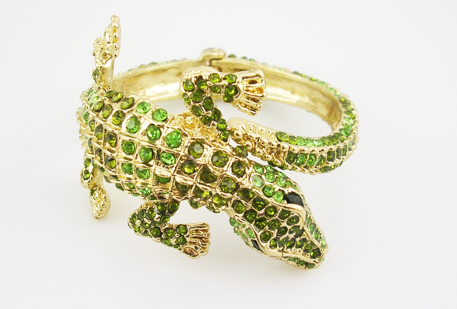 Kenneth Jay Lane Alligator Bracelet Average Green - Etsy