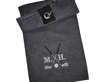 Golf Towel Golf Clubs with Initials