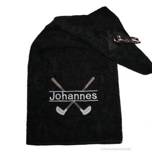 Golf towel Golf clubs with name or initials