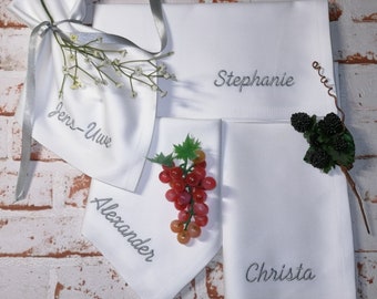 Cloth napkins personalized birthday wedding