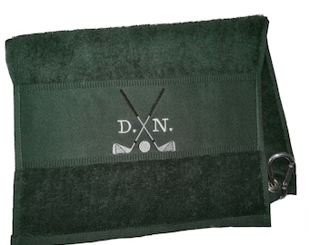 Golf towel golf clubs with initials