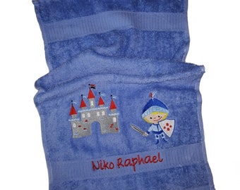 Handtuch Ritter und Ritterburg 30x50 cm bestickt mit Wunschname