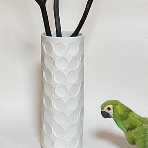 60er Vase Winterling weiss große OP ART Vase XL, Bisquit Porzellan Vase, Grafisches Design Blumenvase,  Mid Century Minimalist