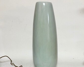 Sage green ceramic vase handmade Art Deco vase German Bauhaus ceramics from the 1930s Mid Century turquoise flower vase rare