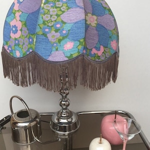 Grosse Fransen Tischlampe 60er Paar, XXL Chrom Kugel Pilzlampe,  2x Flower Power  Leuchte.  , Pop Art selten Design Tischlampen 60er 70er