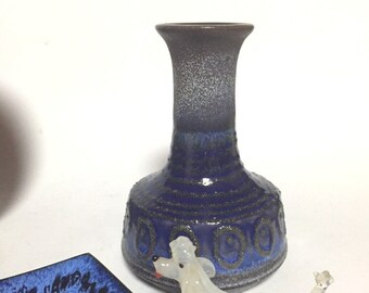 Marei Fat Lava 花瓶 l ミッドセンチュリー西ドイツ陶器、ブラック