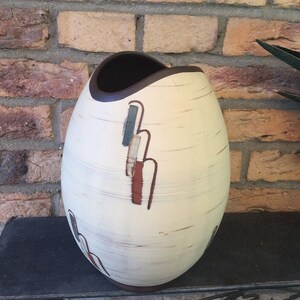 SAWA ceramic vase fish mouth XL vase organically shaped, mid century modern art vase handmade WGP 1950s -60s home decor