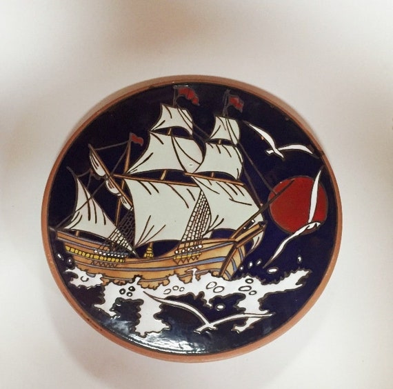 ギリシャロードス島ボニスポタリー工房ハンドメイドの皿