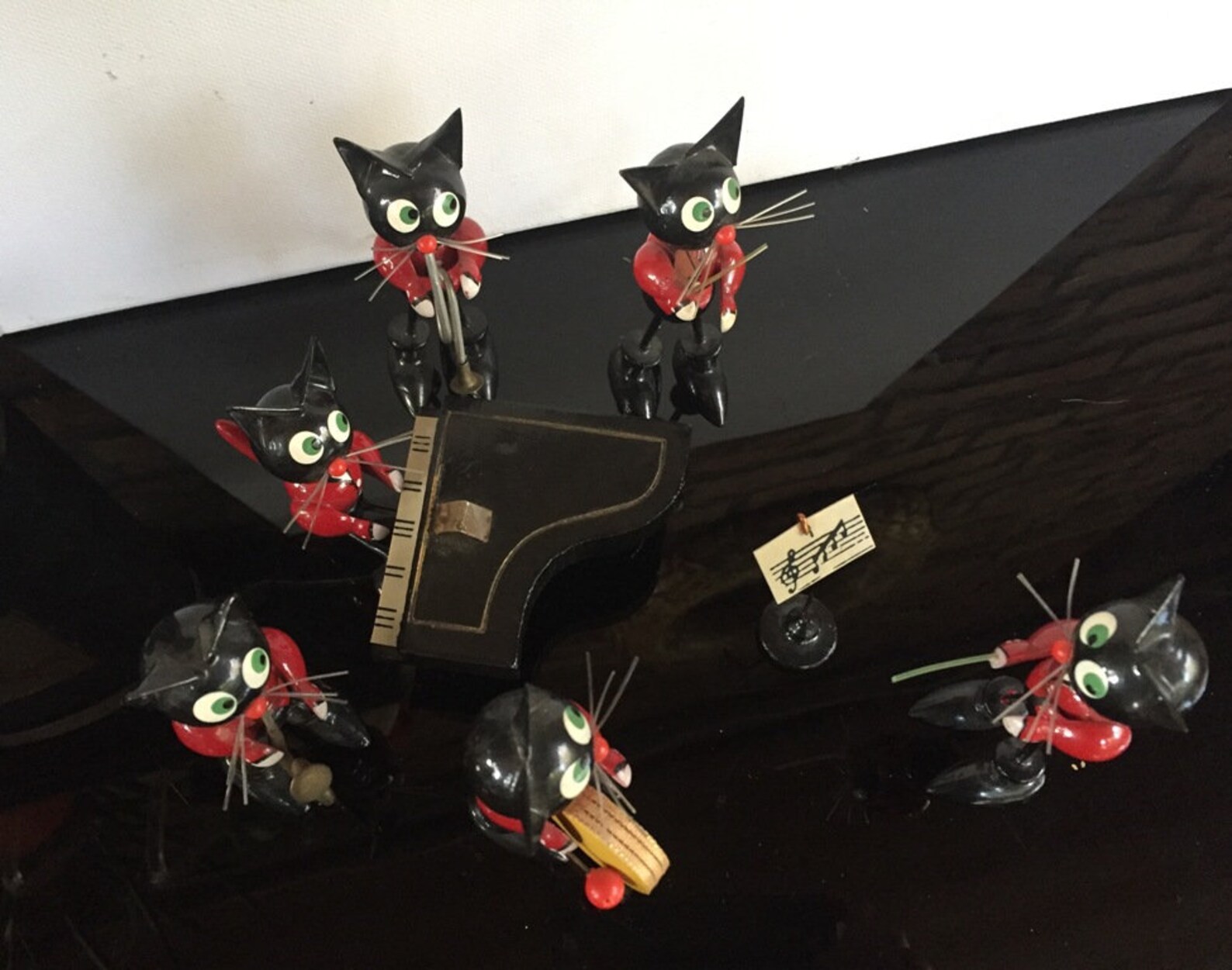 Handmade Cat Orchestra Figurines Wood Turned Orchestra Etsy
