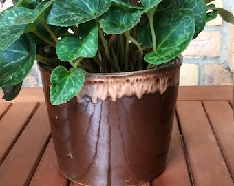 Vintage Ceramic Planter, for choise, Brown White Handmade Fat Lava Glaze Planter Planter Mid Century Art Ceramics Germany 1960s